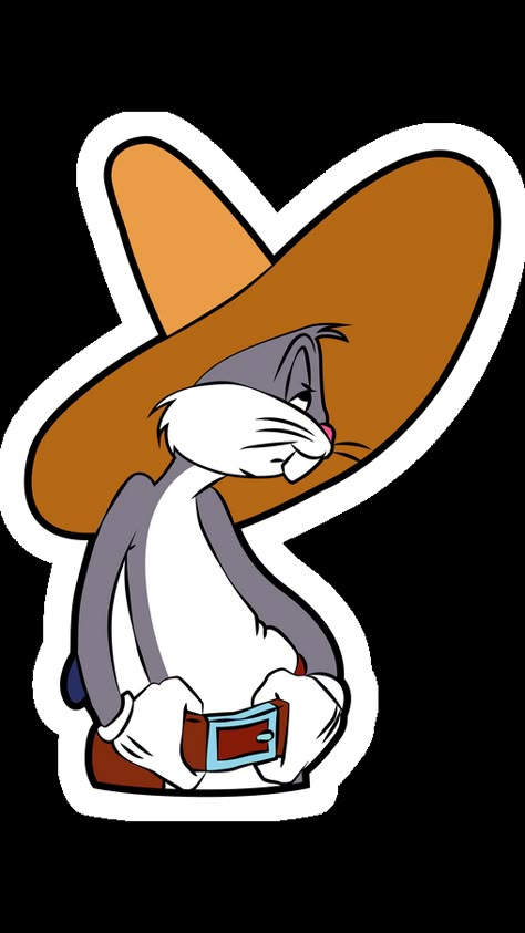 Bugs Bunny put on a wide belt, cowboy boots, big hat, and looks like a real cowboy! This image suits him very much! The cartoon sticker with Bugs Bunny Cowboy!. Cowboy Bugs Bunny, Bugs Bunny Cowboy, Cowboy Cartoon Character, Bugs Bunny Drawing Sketches, Boots Art Drawing, Bugs Bunny Tattoo Design, Cowboy Boots Cartoon, Bugs Bunny Painting, Bugs Bunny Art