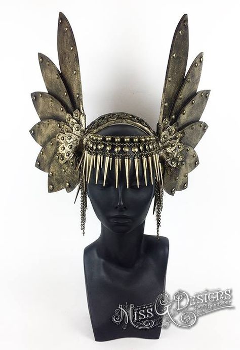 Valkyrie Headdress by Miss G Designs etsy.com/shop/MissGDesignsShop headpiece crown warrior wings armor Valkyrie Headdress, Valkyrie Costume, Carnival Headdress, Goddess Crown, High Fashion Makeup, Crown Hat, Festival Inspiration, Fairy Makeup, Fantasy Hair