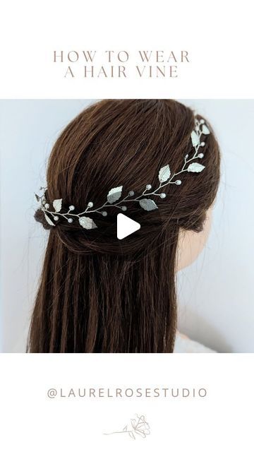 Laurel Rose Studio | Bridal Accessories on Instagram: "We often get questions about how to wear a hair vine. It's actually very easy! Attach bobby pins through the loops that are provided on the ends or hidden along the vine depending on the piece. This is only one of the many ways you can wear a hair vine. See our shop for different styles and length options to find your perfect bridal hair vine. . . #bridalhairvine #weddinghairvine #hairvine #bridalideas #hairtutorial #bridalhairtutorial #bridalhairjewelry #hairjewelry #bridalhairaccessories #weddinghairaccessories" Bridal Hair Tutorial, Bridal Hair Jewelry, Bridal Hair Vine, Hair Vine, Bridal Hair Accessories, Wedding Hair Accessories, Bridal Accessories, Hair Jewelry, Hair Tutorial