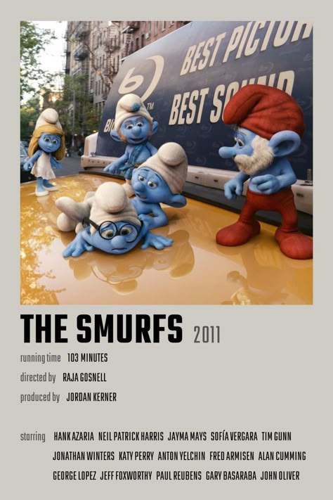 The Smurfs Cartoon, Weird Nostalgia, Childhood Films, Smurfs Movie, Pixar Poster, Disney Movie Collection, Movie Character Posters, Disney Movie Posters, Movie Pictures