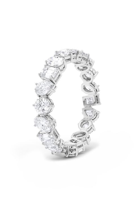 HauteCarat Mixed Lab Created Diamond 3/4 Eternity Ring | Nordstrom Diamond Guide, D F, Lab Created Diamonds, Eternity Ring, Gold Ring, Nordstrom Rack, Gold Rings, 18k Gold, Lab