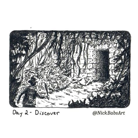 Inktober Day 2 - Discover Herbert knew he had finally discovered the long lost entrance to the Temple of Zarak. Upon his return from the expedition, he would be lauded by his colleagues at the University. He would become a famous, world-renowned explorer. Or he would have. But once Herbert disappeared inside the Temple. he never came out. What sinister secrets did he discover? The world will never know. @inktober #inktober #inktober2024 #inkdrawing #pendrawing #lineart #linedrawing #inkdr... Inktober 2024, The Temple, Pen Drawing, Discover The World, Ink Drawing, Line Drawing, Line Art, Entrance, Temple