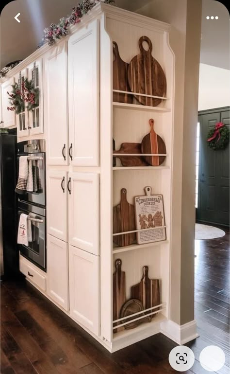 Shelf Beside Fridge, Add Pantry To Small Kitchen, End Of Kitchen Cabinet Ideas, Kitchen Design Small Space, Modern Kitchen Design Ideas, Plate Rack, Kitchen Pantry Design, Kitchen Design Open, Diy Kitchen Storage