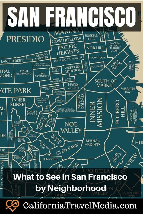 Map of San Francisco by Neighborhood and What to See by Neighborhood | Things to do in San Francisco #san-francisco #california #travel #trip #vacation #things-to-do-in #city #neighborhoods #food #restaurants #must-see #chinatown #bridge #giants Map Of San Francisco, San Francisco Giants Outfit, San Francisco Aesthetic Outfits, San Francisco Giants Logo, San Francisco Vacation, San Francisco Map, San Francisco Neighborhoods, Vacay Ideas, Barbary Coast