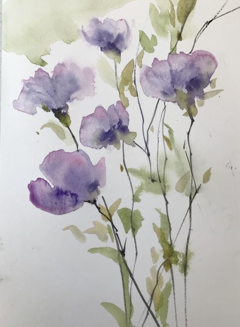 Viola Flower, Purple Painting, All The Bright Places, Water Colours, Tinta China, 1 Tattoo, Watercolor Flower Art, Purple Watercolor, Watercolor Flowers Paintings