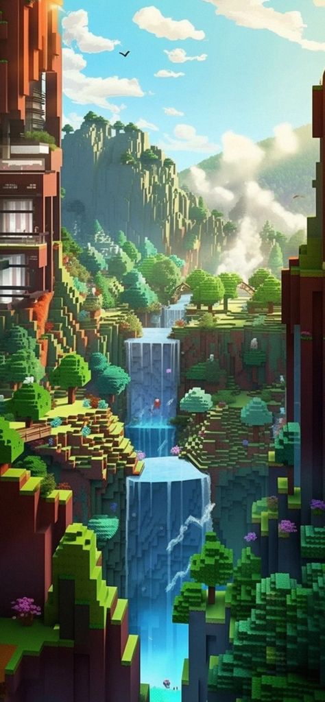 Minecraft Nature, Pixel Art Wallpaper, Minecraft Images, Hd Dark Wallpapers, Mc Wallpaper, Wallpaper For Android, Minecraft Pictures, Iphone Wallpaper Landscape, Minecraft Wallpaper