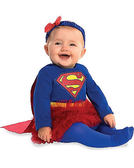 Supergirl Caped Dress Baby Costume - Spirithalloween.com Baby Wonder Woman, Wonder Woman Accessories, Superhero Fancy Dress, Wonder Woman Dress, Wonder Woman Outfit, Newborn Costume, Comic Costume, Onesie Costumes, Baby Kostüm