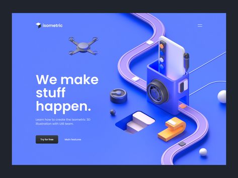 Isometric 3d Art, 3d Infographic, 3d Ui Design, 3d Web Design, 3d Ui, 3d Website, Futuristic Web Design, Drawing Software, Website Illustration