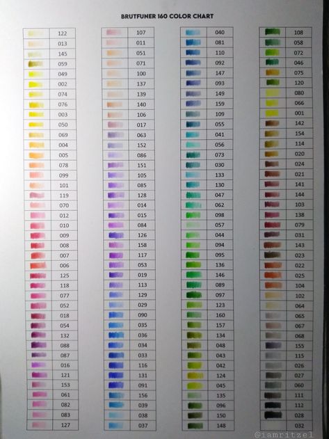 Brutfuner Color Chart, Brutfuner Color Combos, Brutfuner Colored Pencils, Family Chart, Color Names Chart, All Colours Name, Color Mixing Chart, Pattern Sheet, Drawing Tutorial Face