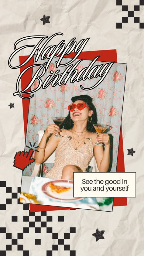 Step into the Y2K era with our vibrant Red and Broken White Happy Birthday Instagram Story! 🎉✨ Join the retro celebration and spread the joy of birthdays in style. Let's make their special day unforgettable! Happy Birthday Polaroid, Happy Birthday Story Instagram, Happy Birthday Template Instagram, Birthday Story Template, Birthday Insta Story, Photo Collage Instagram Story, Happy Birthday Instagram Story Template, Birthday Template Instagram, Birthday Polaroid