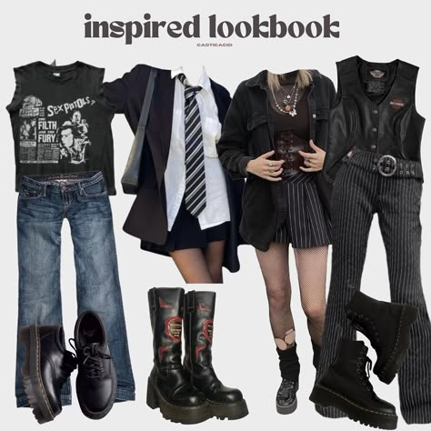 Grunge 80s Outfit, 80s Goth Fashion Punk Rock, Punk Fashion Womens Grunge, Dark Academia Punk Outfit, 80s Punk Goth Fashion, Gothic Rock Outfits, Punk Cardigan Outfit, Grunge X Academia, Punk Rock Grunge Outfits