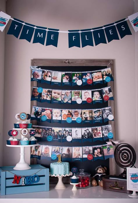 Time Flies Birthday, Planes Birthday, Airplane Theme, Airplane Birthday Party, Baby Boy 1st Birthday, 1st Birthdays, Boy First Birthday, Time Flies, 1st Boy Birthday