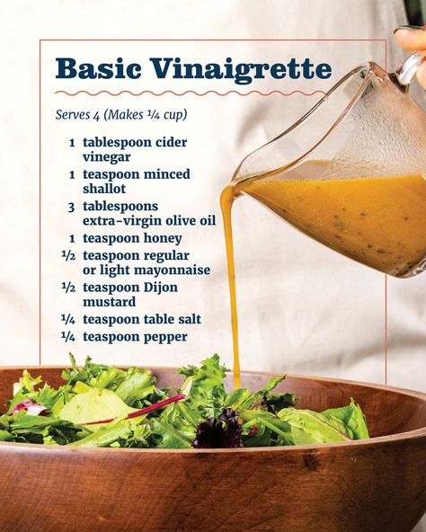 Basic Vinaigrette Recipe, Basic Vinaigrette, Cowboy Casserole, Salad Dressing Recipes Healthy, Vinaigrette Recipe, Salad Dressing Recipes Homemade, Vinaigrette Recipes, Homemade Salads, Vinaigrette Dressing