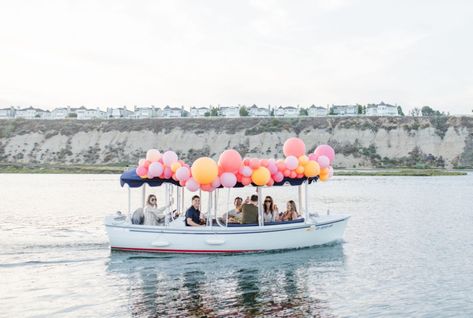 Duffy Boat Party, Birthday Party On The Beach, Boat Party Ideas, Duffy Boat, Beach Bday, Summer Solstice Party, Party On The Beach, Kids Boat, Solstice Party