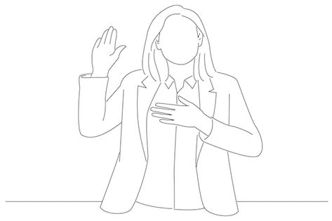 Woman making a loyalty promise oath outl... | Premium Vector #Freepik #vector #people-sketch #girl-sketch #portrait #line-art-people Loyalty Out Values Everything Drawing, Outline Drawings, Fashion Drawing, Graphic Resources, Drawings, Art