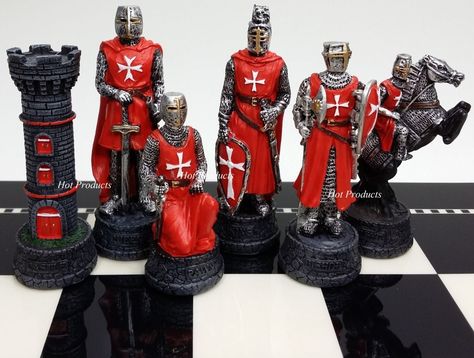 Шахматы  " Крестоносцы " Knight Chess, Chess Master, Chess Set Unique, Crusader Knight, Chess Board Game, Chess Table, Medieval Times, Medieval Knight, Man Set