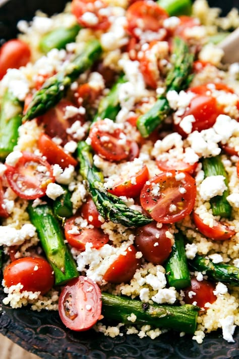 Feta Couscous, Simple Balsamic Vinaigrette, Easter Salad, Best Asparagus Recipe, Vegetable Salads, Chelsea's Messy Apron, Simple Vinaigrette, Fresh Cherry, Meal Options