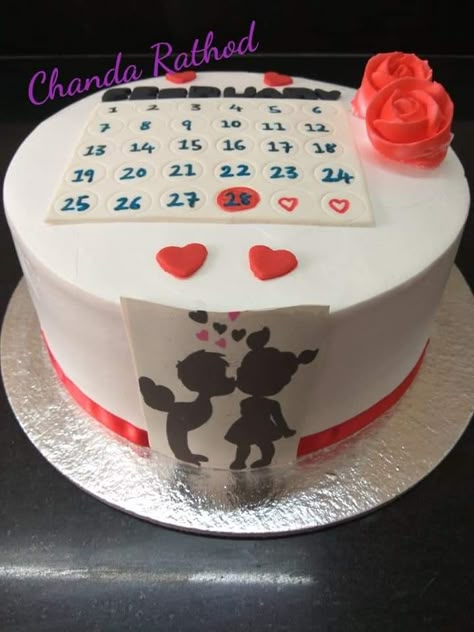 Cakes by Chanda Rathod. For more, follow @nikimanan  Calendar cake Birthday Cake Calendar Design, Calendar Design December, Calendar Cake, Dhokla Recipe, Date Cake, Happy Birthday Quotes For Friends, August Wedding, Engagement Cakes, Calendar Date