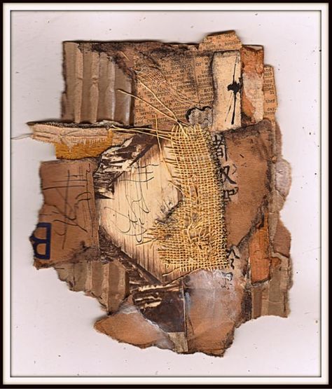 Cardboard Mixed Media Art, Encaustic Collage Art, Cardboard Assemblage, Cardboard Collage, Assemblage Art Mixed Media, Decay Art, Wood Collage, Painting On Cardboard, Cardboard Painting