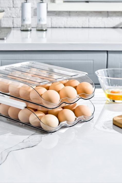 Disclosure: Affiliate / Paid Link Sooyee 2 Layer Egg Holder Egg Storage Container for Refrigerator,Ramp Type Auto Roll Egg Organizer for Refrigerator,Large Egg Container Bin,Clear Daily Egg Organizer, Counter Egg Storage, Countertop Egg Storage, Egg Holder For Refrigerator, Farm Fresh Egg Organizer, Raising Chicken, Kitchen Shapes, Refrigerator Accessories, Egg Replacer