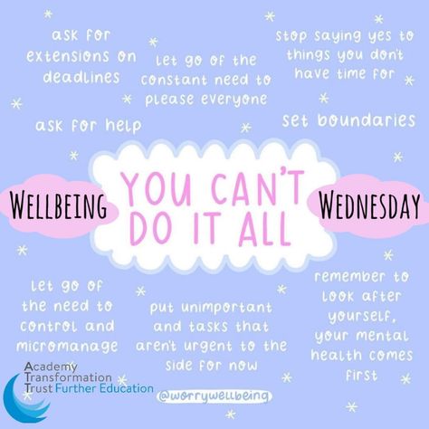 Wellbeing Wednesday - Academy Transformation Trust Further Education Wednesday Pep Talk, Give Yourself Permission Quotes, Well Being Wednesday, Wellbeing Wednesday, Wednesday Ideas, Wednesday Posts, Positive Daily Quotes, Mental Note, Healing Journal