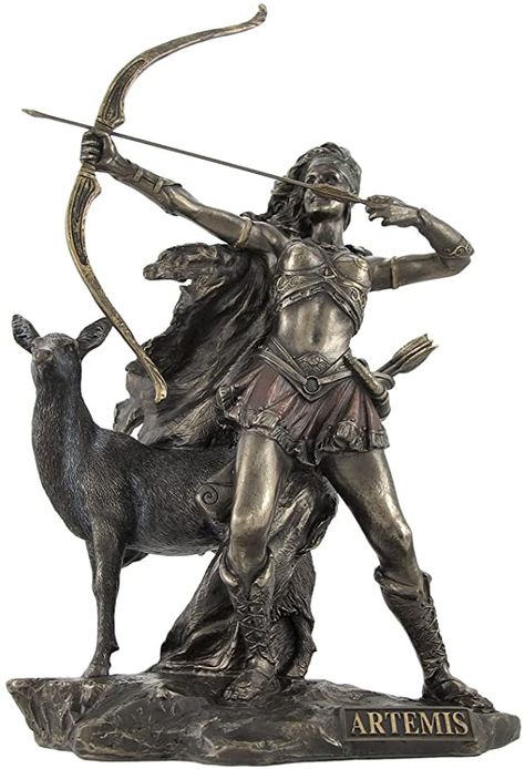 Goddess Of Hunting, Artemis Greek Goddess, Greek Goddess Statue, Greek Mythology Statue, Artemis Goddess, Roman Goddess, Goddess Statue, Bow And Arrow, Mythological Creatures