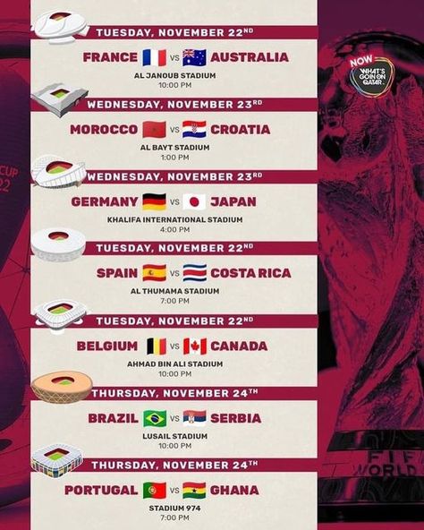 Timetable Design, World Cup Qatar, 2022 World Cup, Match Schedule, Qatar 2022, Festival Poster, World Cup 2022, Festival Posters, Fifa World Cup