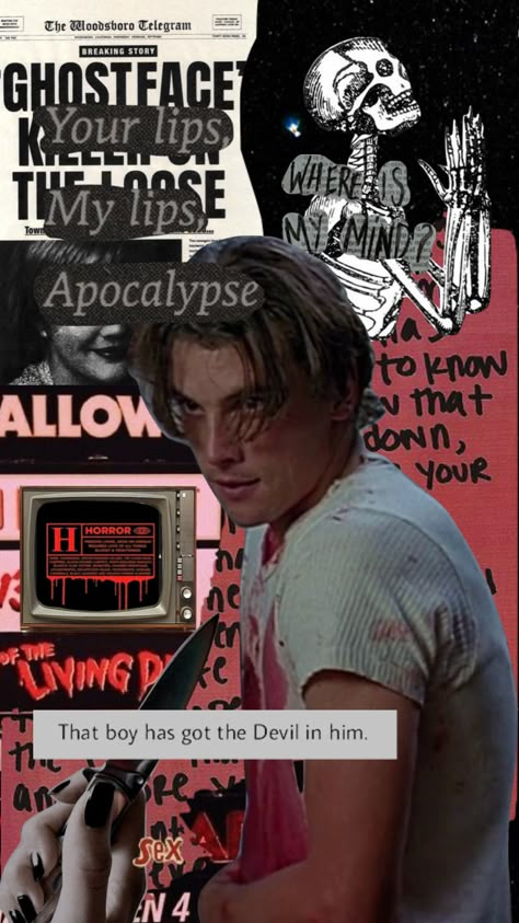 Billie Loomis Scream, Billy And Stu Scream Wallpaper, Scream Billy Loomis Tattoo, Billy Loomis Wallpaper Collage, Billy Loomis Scream Wallpaper, Scream Billy Loomis Aesthetic, Scream Wallpapers Billy, Billy Loomis Collage, Billy Loomis Poster