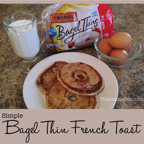 Bagel Thins French Toast {Plus a Giveaway} Bagel Thins Recipes, Bagel French Toast, Bagel Recipes, Thai Food Restaurant, Iron Ideas, Bagel Thins, Keto Bagels, Eating Better, Bagel Recipe