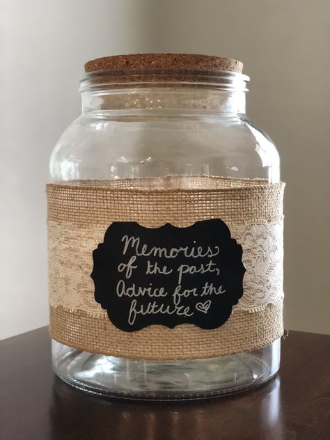 Graduation Memory Jar Ideas, Memories Jar Ideas, Grad Party Memory Jar, Graduation Jar Ideas, Memory Theme Party, Grad Party Memory Ideas, Memory Jars Ideas Diy, Memory Jar Birthday, Birthday Memory Jar