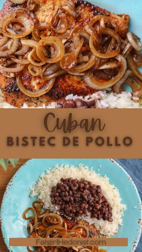 Chicken With Sauteed Onions, Cuban Dinner Ideas, Latin Dinner Ideas, Cuban Recipes Chicken, Spanish Chicken Recipes For Dinner, Puerto Rican Chicken Breast Recipes, Sazon Goya Recipes Chicken, Spanish Chicken Breast Recipe, Recipes With Whole Chicken