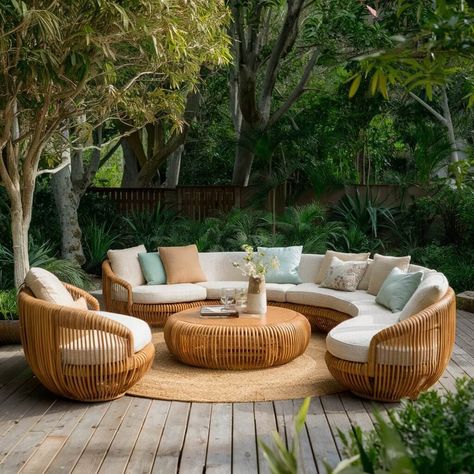 10 Stunning Rattan Outdoor Furniture Ideas to Transform Your Patio Rattan Garden Sofa, Colorful Outdoor Furniture, Costa Rica House, Wooden Outdoor Furniture, Rattan Outdoor Furniture, Outdoor Furniture Ideas, Earthy Aesthetic, Rattan Outdoor, Cozy Lounge