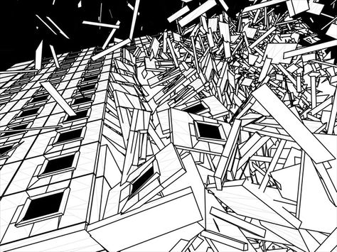 Building explosion! Explosion Building, Building Explosion, Explosion Drawing, Building Drawing, Cyberpunk City, City Buildings, Drawing Reference, Cyberpunk, Abstract Artwork