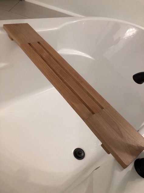 Diy Bath Tray How To Make, Bathtub Shelf Caddy, Bathtub Caddy Tray Diy, Tub Caddy Wooden, Bathtub Wooden Tray, Bathtub Shelf, Bath Caddies, Bath Tray, Pocket Screws