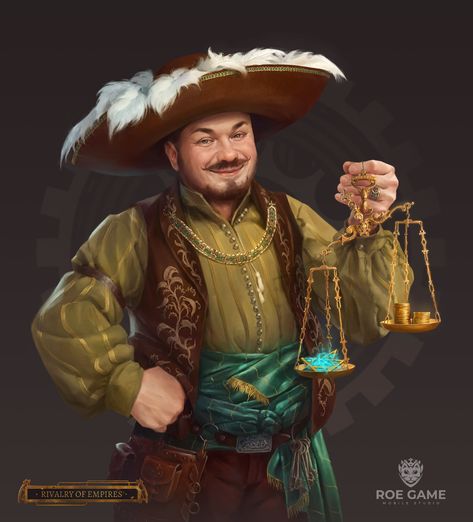 Dnd Merchant Art, Fantasy Shopkeeper, Shady Merchant, Merchant Character Design, Dnd Merchant, Fantasy Merchant, Werewolf Games, Steampunk Characters, Roleplay Characters