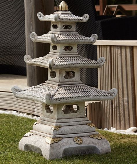 Japanese Garden Ornaments, Japanese Garden Lanterns, Japanese Stone Lanterns, Pagoda Temple, Pagoda Garden, Pagoda Lanterns, Japanese Pagoda, Japanese Lantern, Concrete Statues