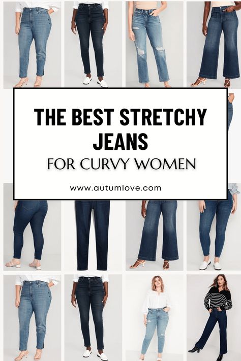 jean guide — Chic Fashion Tips and Ultimate Shopping Guides — Autum Love Belly Control Jeans, Jeans For Short Waisted Women, Curvy Straight Leg Jeans Outfit, Best Jeans For Curvy Women, Jeans Body Type, Best Jeans For Curvy Shape, Curvy Jeans Outfit, Best Jeans For Body Type, Midsize Jeans