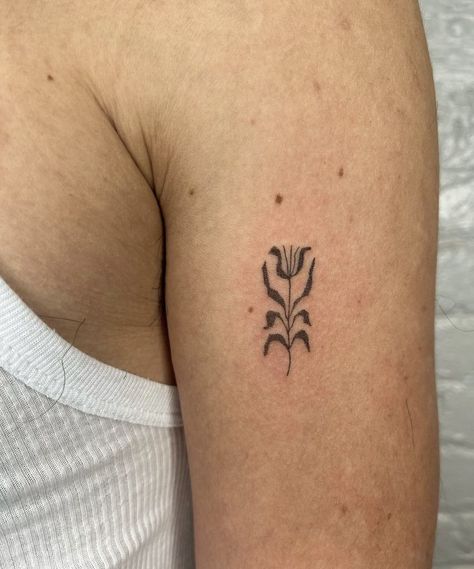 Ceramic Style Tattoo, Small Floral Ankle Tattoo, South Asian Inspired Tattoo, Back Of Arm Tattoo Placement, Top Of Ankle Tattoo, Tatreez Tattoo, Amaranth Tattoo, Mini Cover Up Tattoo, California Poppy Flower Tattoo