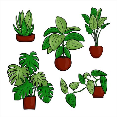 Plant Cartoon Drawing, Green Plant Drawing, Green Art Painting, Plants Cartoon, Plants Vector, Plants Drawing, Cute Plants, Plant Cartoon, Plant Doodle