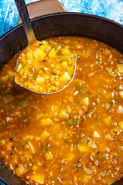 Mexican Lentil Soup (Lentejas) Mexican Lentil Soup Recipe, Mexican Lentils, Lentil Soup Recipe, Dried Lentils, Chicken Enchilada Soup, Lentil Soup Recipes, Enchilada Soup, Stuffed Pepper Soup, Lentil Soup