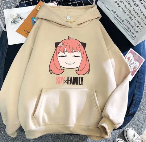 Y2k 2023, Family Hoodies, Kawaii Tops, 2023 Clothes, Khaki Streetwear, Family Hoodie, Kawaii Sweater, Oversized Clothes, Anya Forger