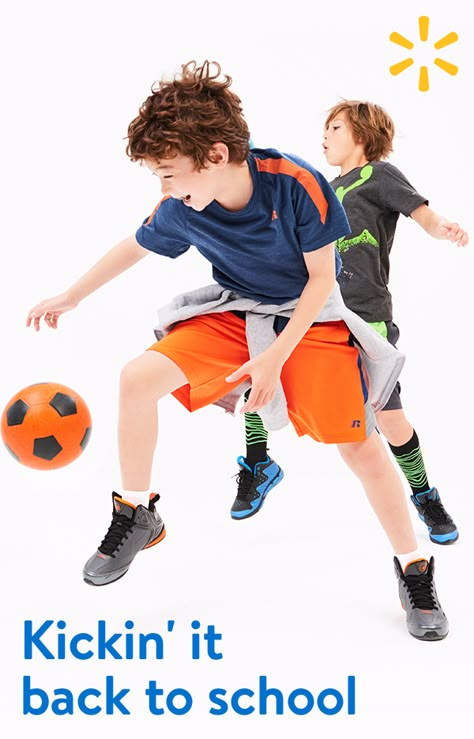 Set him up for success with low prices on boys’ activewear. Stock up on tees, tanks, shorts, hoodies, sneakers and more when you shop back to school at Walmart. Nike Photoshoot, Boys School Uniform Shorts, Kids Branding Design, Kids Sportswear, Kids Activewear, Boys School Uniform, Sports Boys, Sports Hoodies, Kids Branding