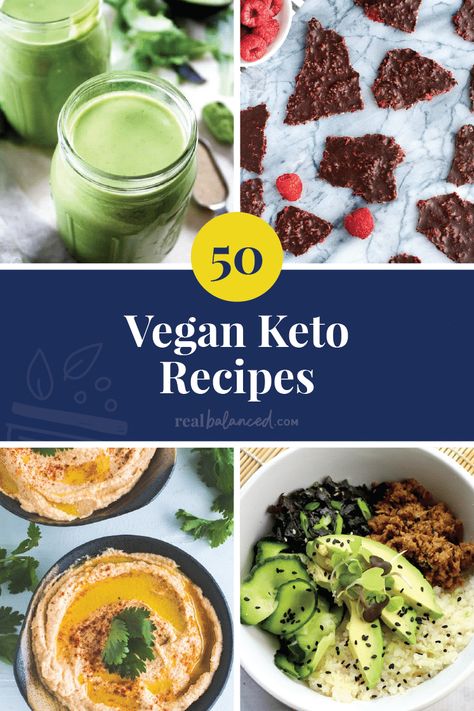 Are you vegan and on the keto diet? or do you just want to try and eat more plant-based food? Whatever the case, here are 50 of the best vegan keto recipes that are so delicious, they'll probably end up in your menu cycle! Who says vegans can't do keto? FIND MY LIST OF YUMMY KETO VEGAN RECIPES HERE. #realbalancedblog #veganrecipes #ketorecipes #veganketo Keto Vegan Recipes, Vegan Keto Diet, Low Carb Backen, Vegan Keto Recipes, Keto Vegan, Diet Breakfast Recipes, Low Carb Vegan, Vegetarian Keto, Low Carb Breakfast Recipes