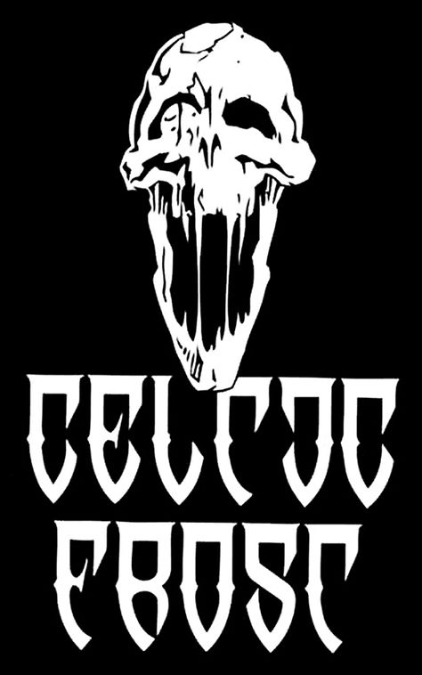 Celtic Frost Skull Celtic Frost, Agenda Stickers, Silhouette Stencil, Rock Posters, Thrash Metal, Trippy Art, Band Posters, Metal Music, Female Model