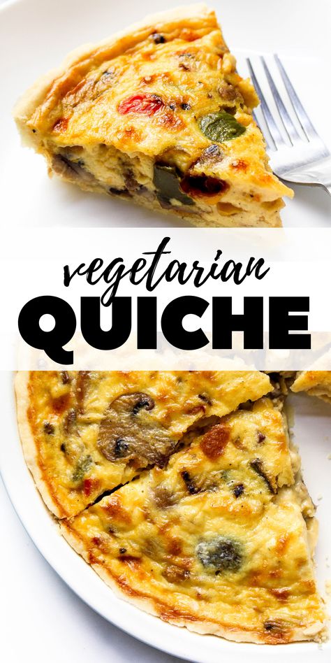 Veggie Quiche Recipes, Recipes Quiche, Vegetable Quiche Recipes, Vegetarian Quiche Recipes, Vegetarian Pie, Vegetarian Quiche, Easy Custard, Veggie Quiche, Vegetable Quiche