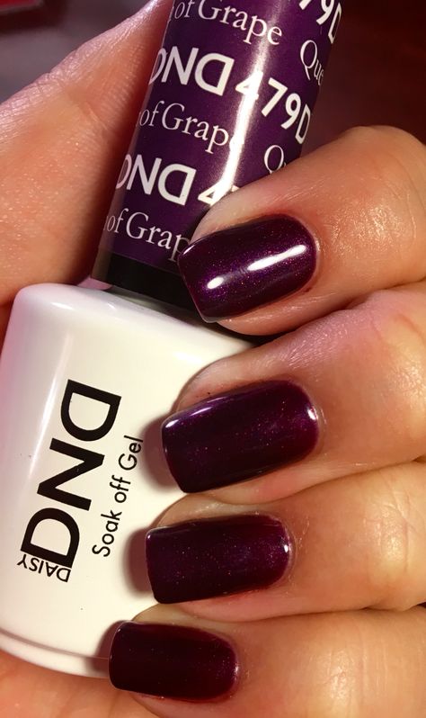 Queen of Grape gel polish by Daisy DND Dnd Queen Of Grape, Queen Of Grape Nail Polish, Popular Dnd Nail Colors, Dnd Gel Polish Colors Dark, Dnd Nails Gel Polish, Dnd Purple Gel Polish, Dnd Purple, Dnc Nail Colors Gel, Dnd Gel Polish Colors Winter