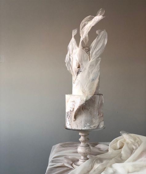 Jasmine Rae Cakes on Instagram: “That winged cake some posts back, but in the moodier lighting of my studio. ... #weddingcake #dreamlike #winged #takingflight #etherealcake…” Jasmine Rae, Cake Design Tutorial, Wedding Cake Options, Abstract Wedding, Paper Decor, Modern Cakes, Tiered Cake, Cake Trends, Modern Wedding Cake