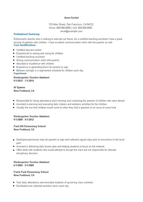 Assistant Kindergarten Teacher Resume - How to create an Assistant Kindergarten Teacher Resume? Download this Assistant Kindergarten Teacher Resume template now! Teacher Resume Template, Teaching Assistant, Teacher Resume, Kindergarten Teacher, Business Templates, Kindergarten Teachers, Communication Skills, Resume Template, Business Template