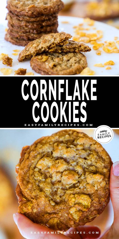 These Cornflake Cookies are irresistible! With perfectly crunch edges, and a soft and chewy middle, they are one of the best cookies. The addition of cornflakes give these cookies a little extra boost in both flavor and crunch to make them extra special and elevate them over your average cookie. Some call these ranger cookies, but either way this easy cookie recipe is the best! If you are looking for a delicious unique cookie recipe, make these cornflake cookies! Unique Cookie Recipe, Cornflake Cookies Recipe, Butter Crunch Cookies, Ranger Cookies, Cornflake Cookies, Easy Cookie Recipe, Cookie Recipes From Scratch, Chocolate Chip Pudding Cookies, The Best Cookies