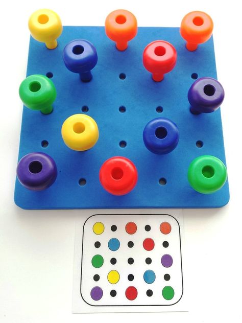 Peg Board Set with Pattern Card - Fine Motor Toy for Toddlers and Preschoolers Occupational Therapy Montessori Color Recognition Sorting Aba Materials, Montessori Color, Therapy Toys, Speech Therapy Games, Occupational Therapy Activities, Preschool Fine Motor, Therapy Games, Therapeutic Activities, Fine Motor Skills Activities